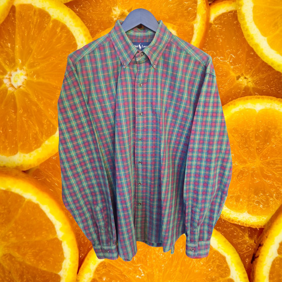 Ralph Lauren Classic Fit Colorful Plaid Button Up Shirt Size XL - Picture 1 of 5